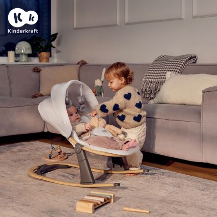 KINDERKRAFT - Otroški ležalnik ELSU siv