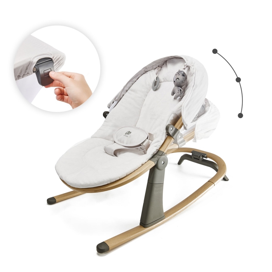 KINDERKRAFT - Otroški ležalnik ELSU siv