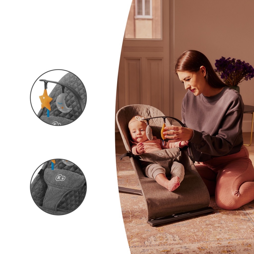 KINDERKRAFT - Otroški ležalnik MIMI siva