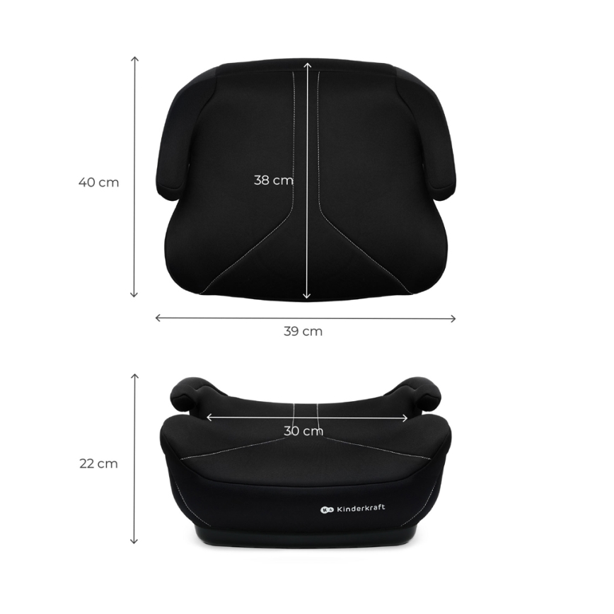 KINDERKRAFT - Otroški povišek za avto I-BOOST 2 125–150 cm črna