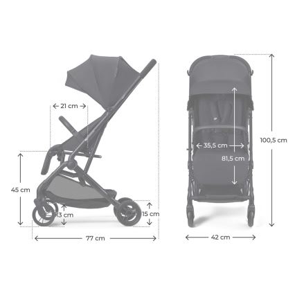 KINDERKRAFT - Otroški športni voziček INDY 3 Coal Black