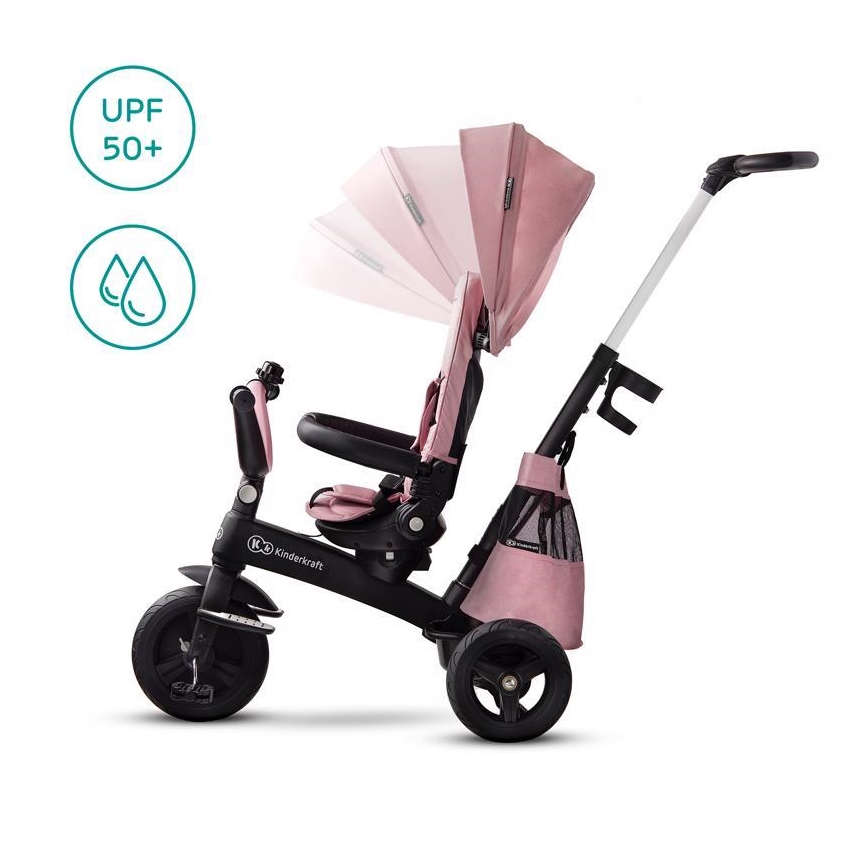 KINDERKRAFT - Otroški tricikel 5v1 EASYTWIST roza/črna
