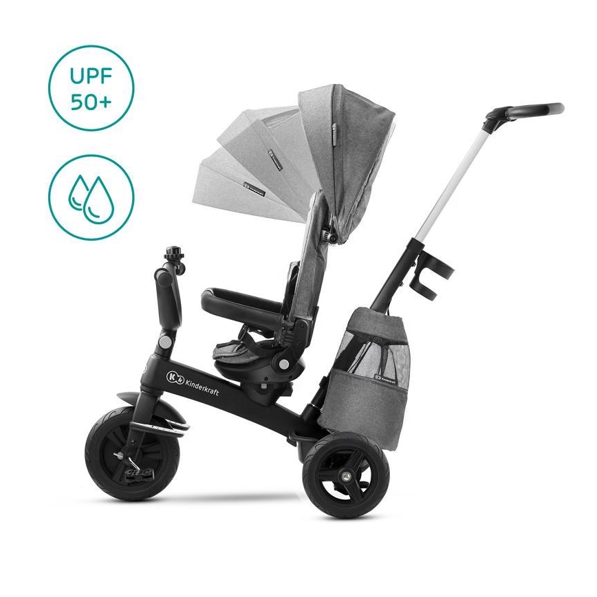 KINDERKRAFT - Otroški tricikel 5v1 EASYTWIST siva/črna