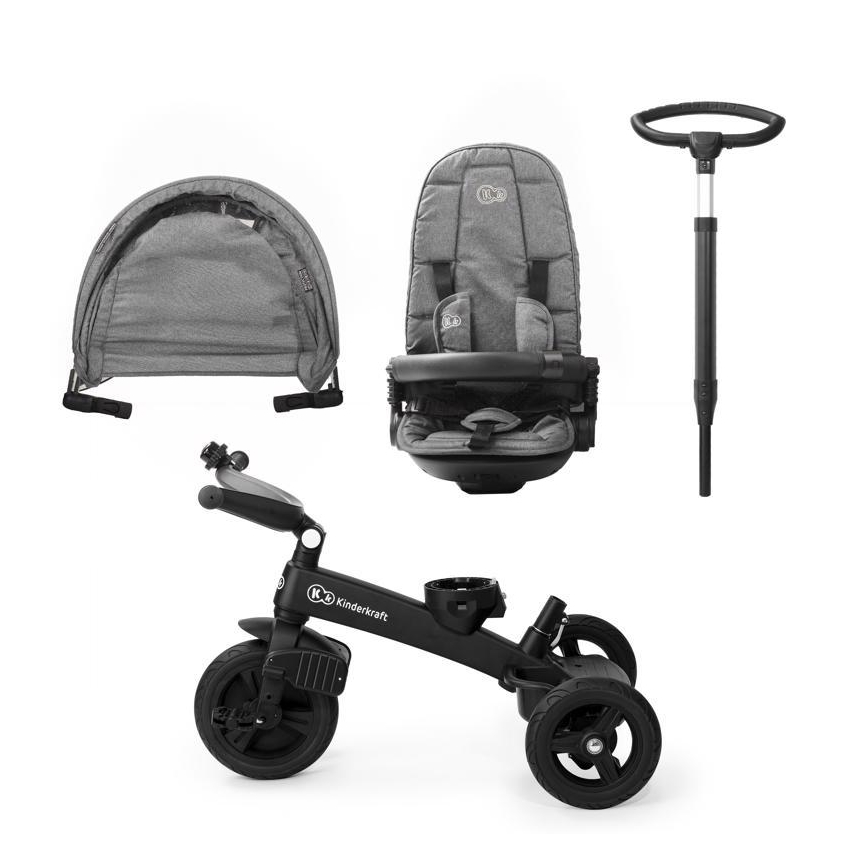 KINDERKRAFT - Otroški tricikel 5v1 EASYTWIST siva/črna
