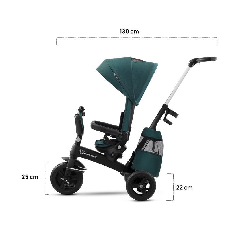 KINDERKRAFT - Otroški tricikel 5v1 EASYTWIST zelena/črna