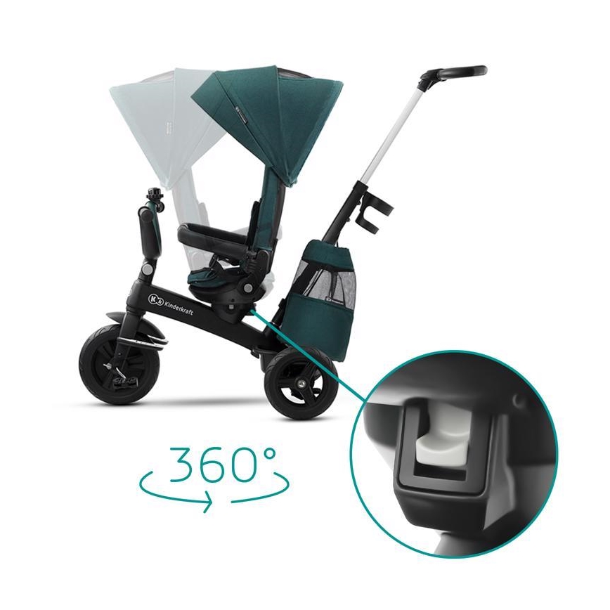 KINDERKRAFT - Otroški tricikel 5v1 EASYTWIST zelena/črna