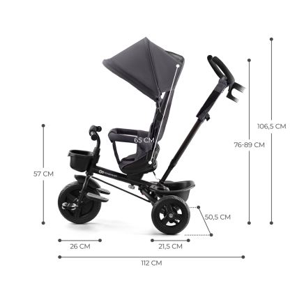 KINDERKRAFT - Otroški tricikel AVEO siva