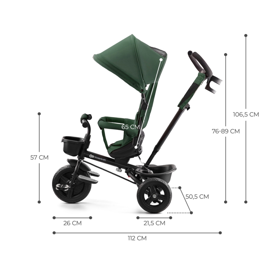 KINDERKRAFT - Otroški tricikel AVEO zelena