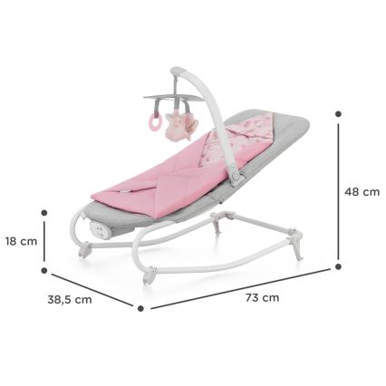 KINDERKRAFT - Otroški vibrajoči ležalnik z melodijo FELIO 2 roza