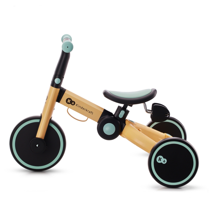 KINDERKRAFT - Otroško potisno kolo 3v1 4TRIKE rumena/mint