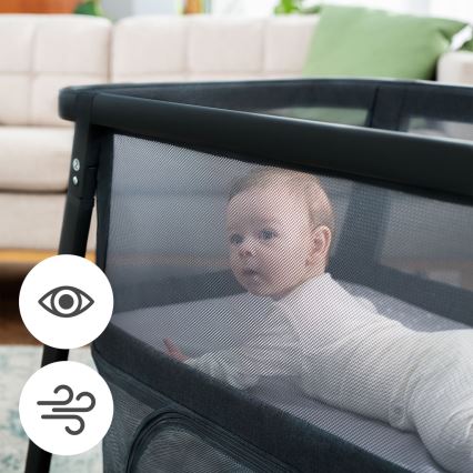 KINDERKRAFT - Potovalna posteljica 4v1 SOFI PLUS temna siva