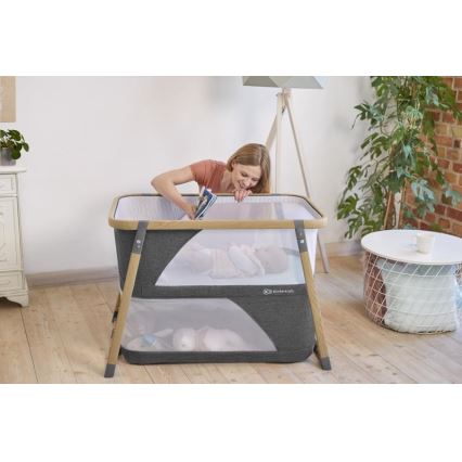 KINDERKRAFT - Potovalna posteljica 4v1 SOFI siva
