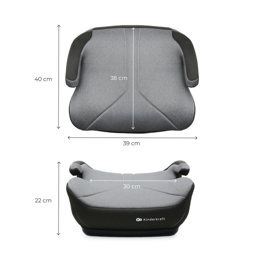 KINDERKRAFT - Povišalni sedež za avto I-BOOST 2 125–150 cm siva