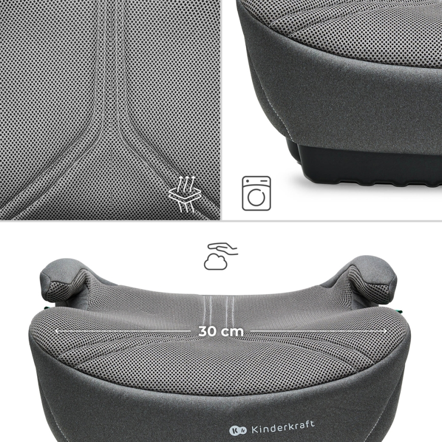 KINDERKRAFT - Povišovalni avtosedež I-BOOST 2 PRO i-Size 125–150 cm siva