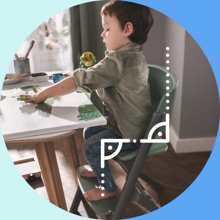 KINDERKRAFT SELECT - Otroški jedilni stol 3v1 LIVY Premium Olivno zelena