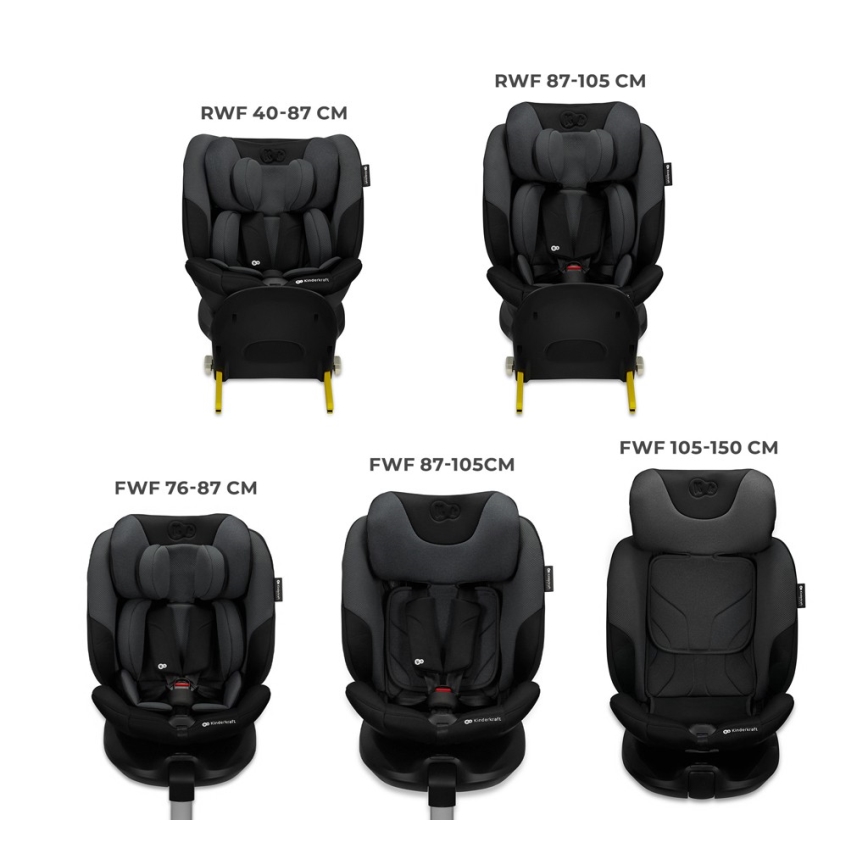 KINDERKRAFT SELECT - Avtosedež I-FIX (40-150 cm) grafitno črna