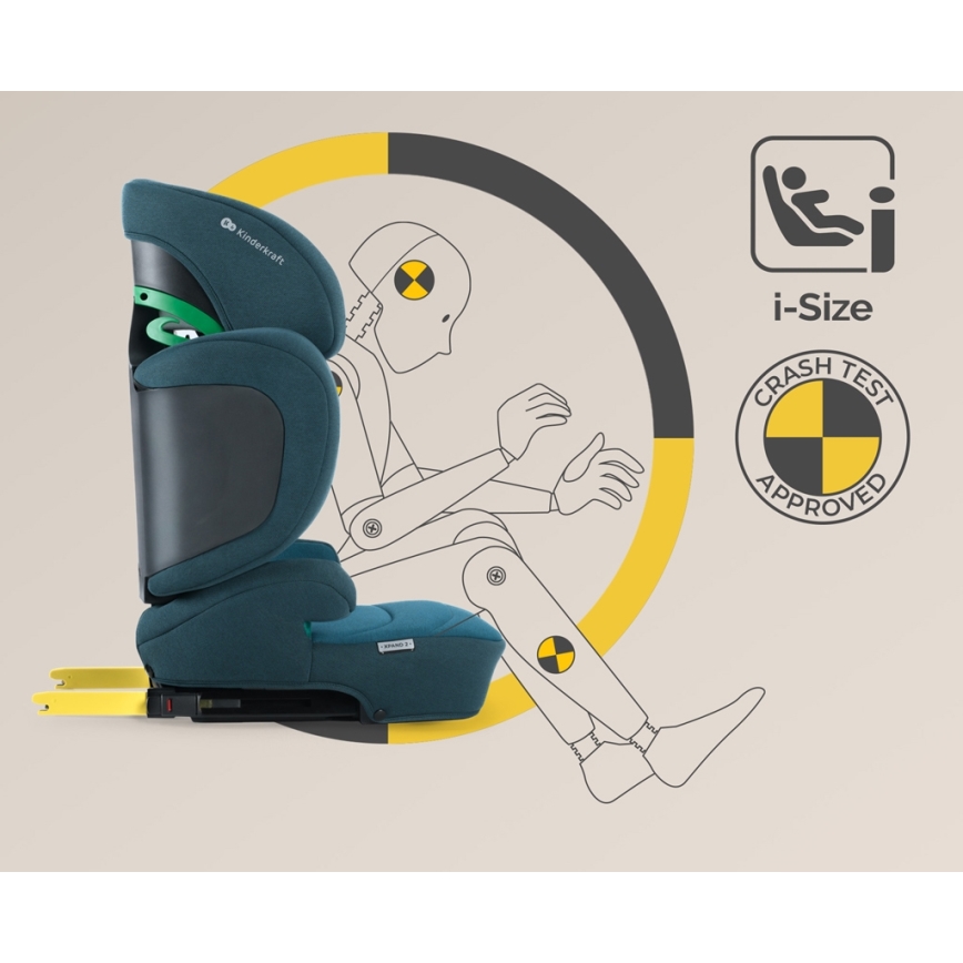 KINDERKRAFT SELECT - Avtosedež XPAND 2 i-Velikost (100-150 cm) Premium Harbour modra