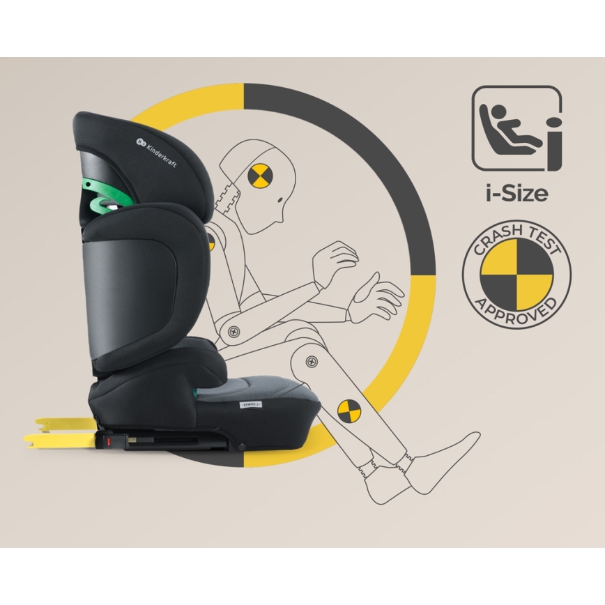 KINDERKRAFT SELECT - Avtosedež XPAND 2 i-Velikost (100-150cm) Premium Graphite črna