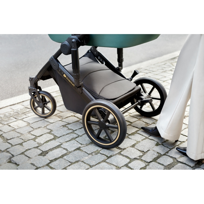 KINDERKRAFT SELECT - Kombinirani voziček 3v1 PRIME 2 Premium Dark zelena + avtosedež