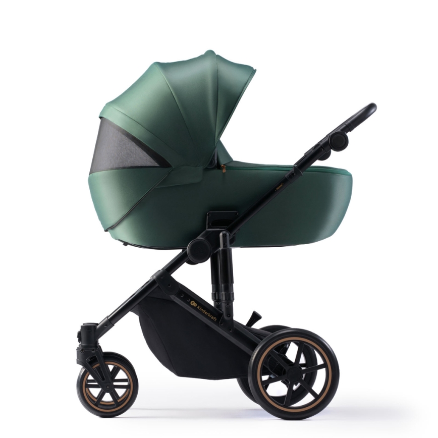 KINDERKRAFT SELECT - Kombinirani voziček 3v1 PRIME 2 Premium Dark zelena + avtosedež