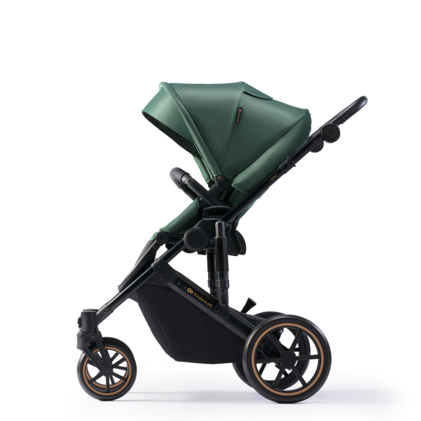 KINDERKRAFT SELECT - Kombinirani voziček 3v1 PRIME 2 Premium Dark zelena + avtosedež