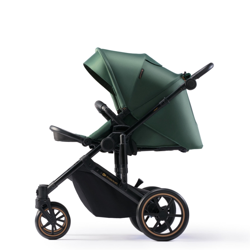 KINDERKRAFT SELECT - Kombinirani voziček 3v1 PRIME 2 Premium Dark zelena + avtosedež
