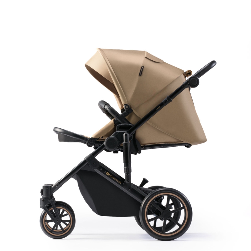KINDERKRAFT SELECT - Kombinirani voziček 3v1 PRIME 2 Premium Sandrose bež + avtosedež