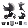 KINDERKRAFT SELECT - Kombinirani voziček 3v1 PRIME 2 Premium Shadow siva + avtosedež