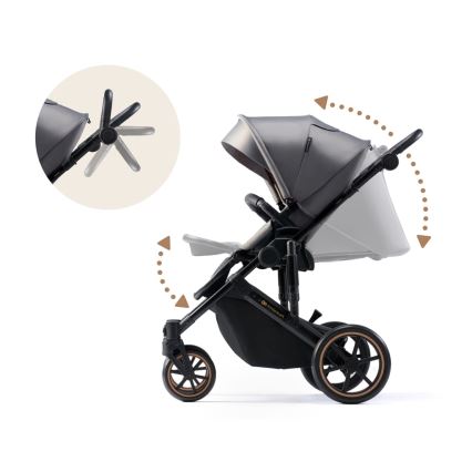 KINDERKRAFT SELECT - Kombinirani voziček 3v1 PRIME 2 Premium Shadow siva + avtosedež