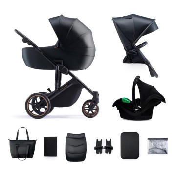 KINDERKRAFT SELECT - Kombinirani voziček 3v1 PRIME 2 Premium Venezian črna + avtosedež