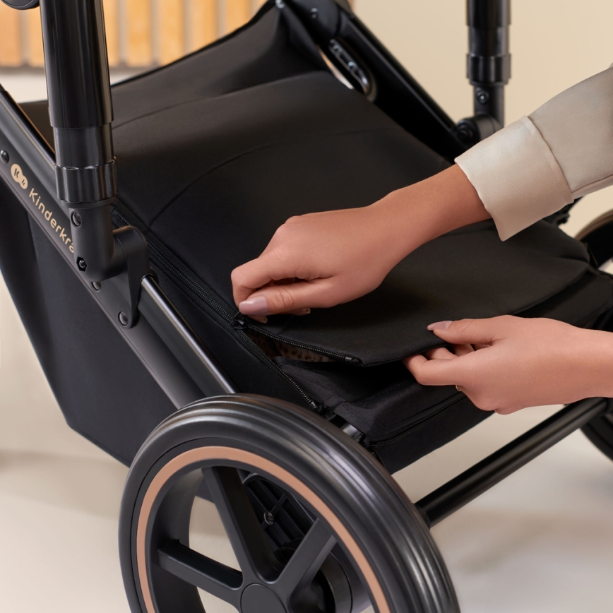 KINDERKRAFT SELECT - Kombinirani voziček 3v1 PRIME 2 Premium Venezian črna + avtosedež