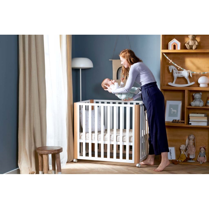 KINDERKRAFT SELECT - Otroška posteljica 4v1 KOYA Premium bukev/borovina
