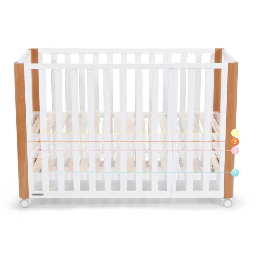 KINDERKRAFT SELECT - Otroška posteljica 4v1 KOYA Premium bukev/borovina