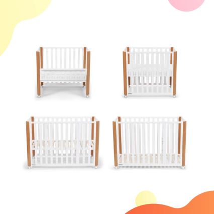 KINDERKRAFT SELECT - Otroška posteljica 4v1 KOYA Premium bukev/borovina