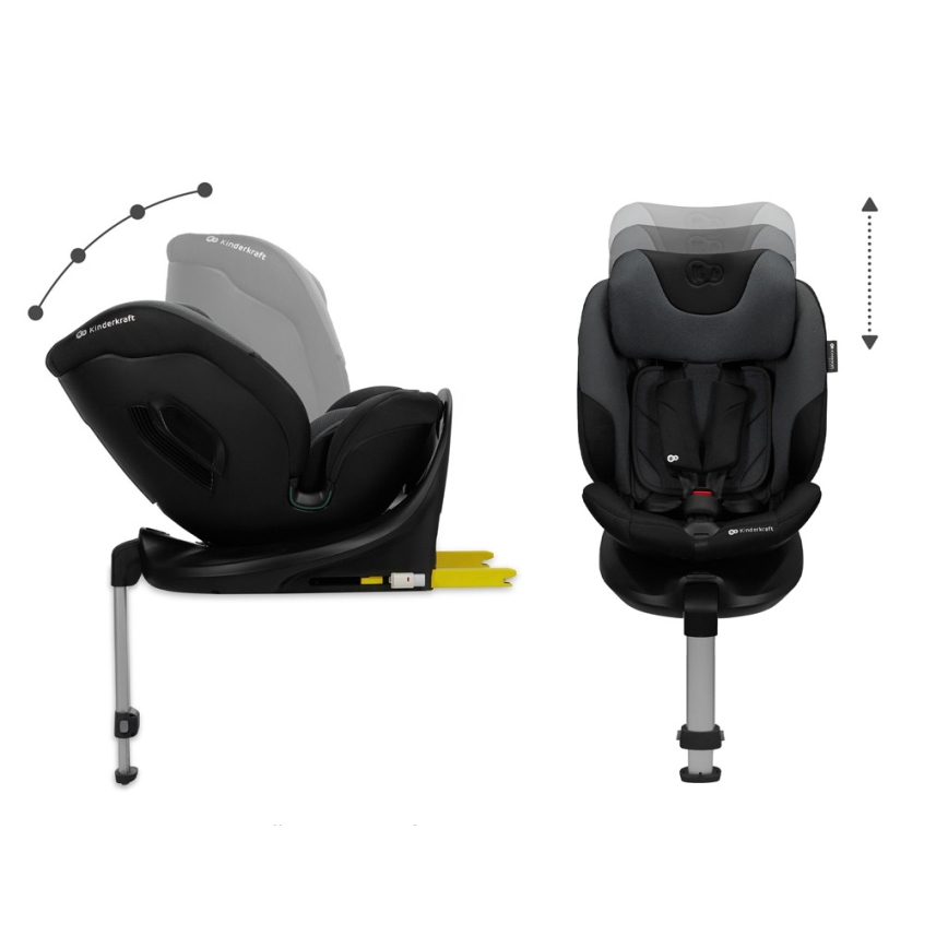 KINDERKRAFT SELECT - otroški avtosedež z vrtljivo bazo I-FIX (40-150 cm) grafitno črn