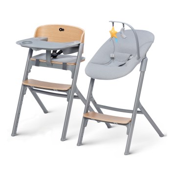 KINDERKRAFT SELECT - Otroški jedilni stol 3 v 1 LIVY Premium hrast + ležalnik CALMEE