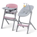 KINDERKRAFT SELECT - Otroški jedilni stol 3v1 LIVY Premium Aster roza + lounger CALMEE