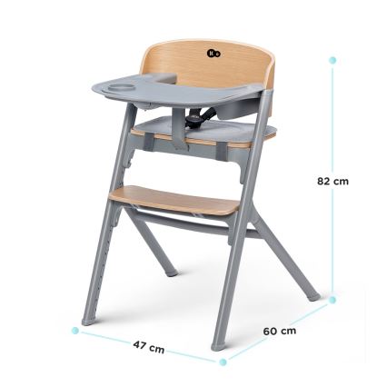 KINDERKRAFT SELECT - Otroški jedilni stol 3v1 LIVY Premium hrast