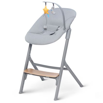 KINDERKRAFT SELECT - Otroški jedilni stol 3v1 LIVY Premium hrast + ležalnik CALMEE
