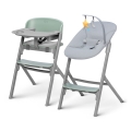KINDERKRAFT SELECT - Otroški jedilni stol 3v1 LIVY Premium Olive zelena + lounger CALMEE