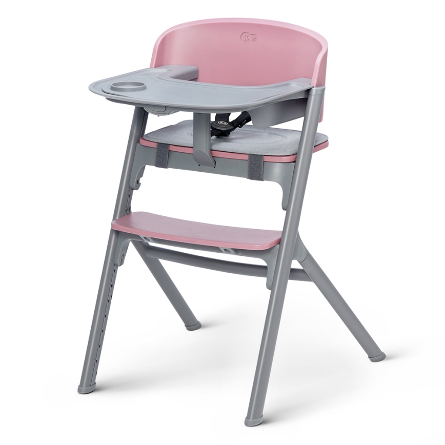 KINDERKRAFT SELECT - Otroški jedilni stol 3v1 LIVY Premium Aster roza + lounger CALMEE