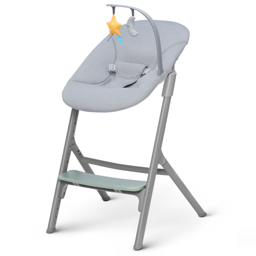 KINDERKRAFT SELECT - Otroški jedilni stol 3v1 LIVY Premium Olive zelena + lounger CALMEE