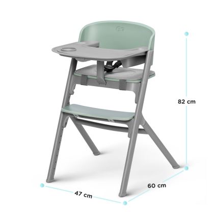 KINDERKRAFT SELECT - Otroški jedilni stolček 3 v 1 LIVY Premium Olive green + ležalnik CALMEE