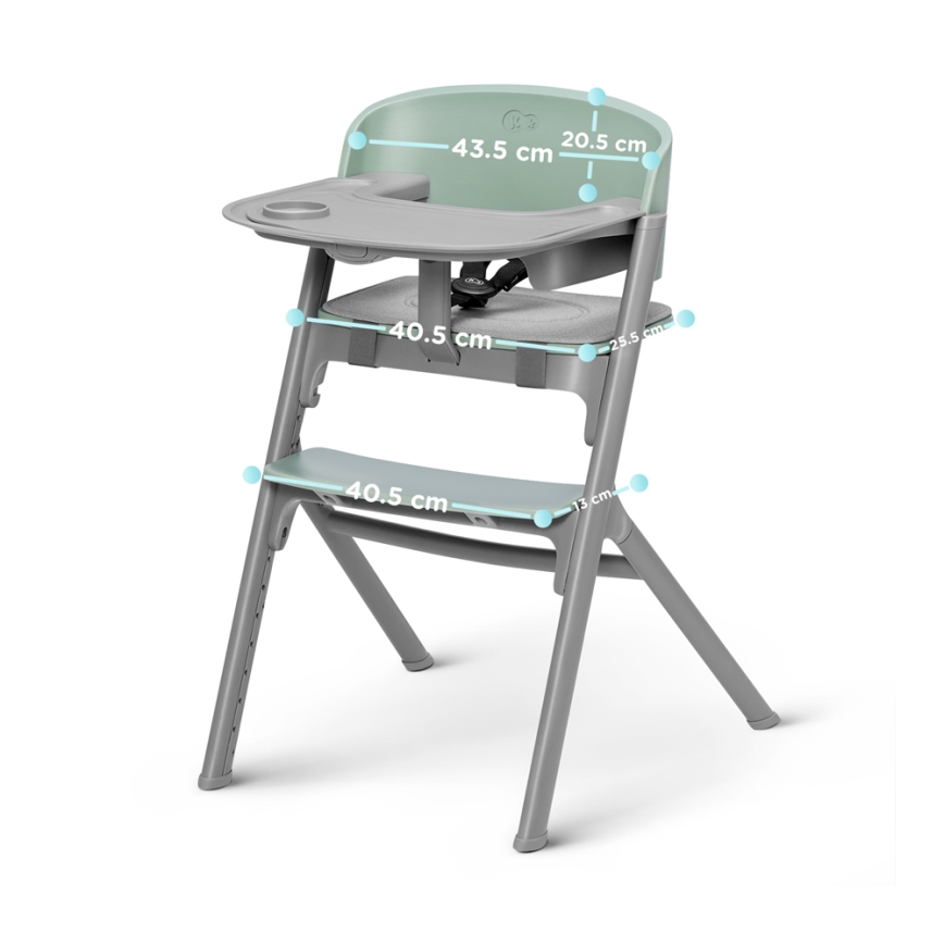 KINDERKRAFT SELECT - Otroški jedilni stolček 3 v 1 LIVY Premium Olive green + ležalnik CALMEE