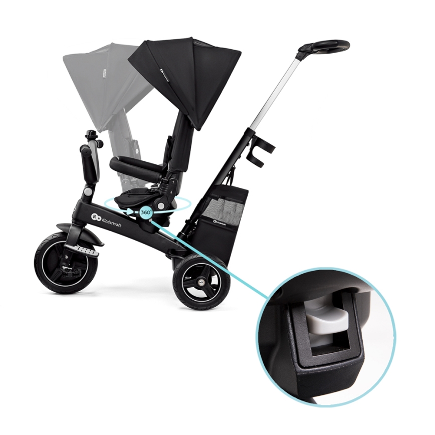 KINDERKRAFT SELECT - Otroški tricikel 5v1 EASYTWIST Premium črna