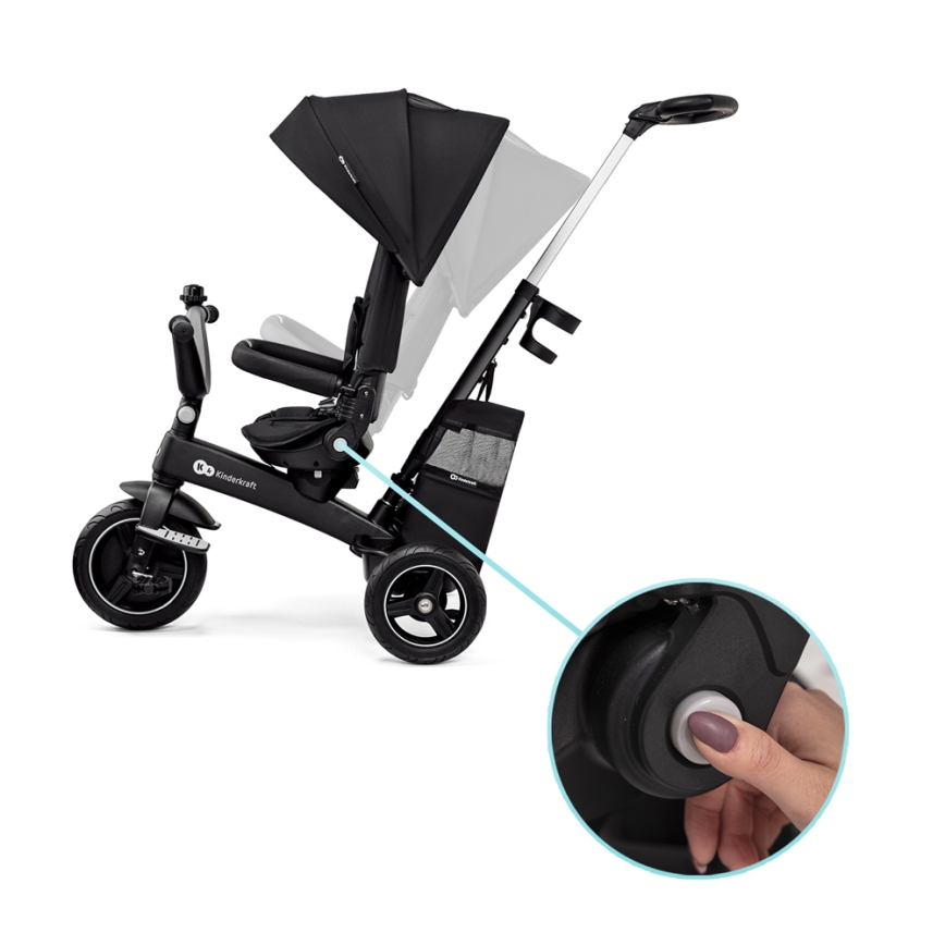 KINDERKRAFT SELECT - Otroški tricikel 5v1 EASYTWIST Premium črna