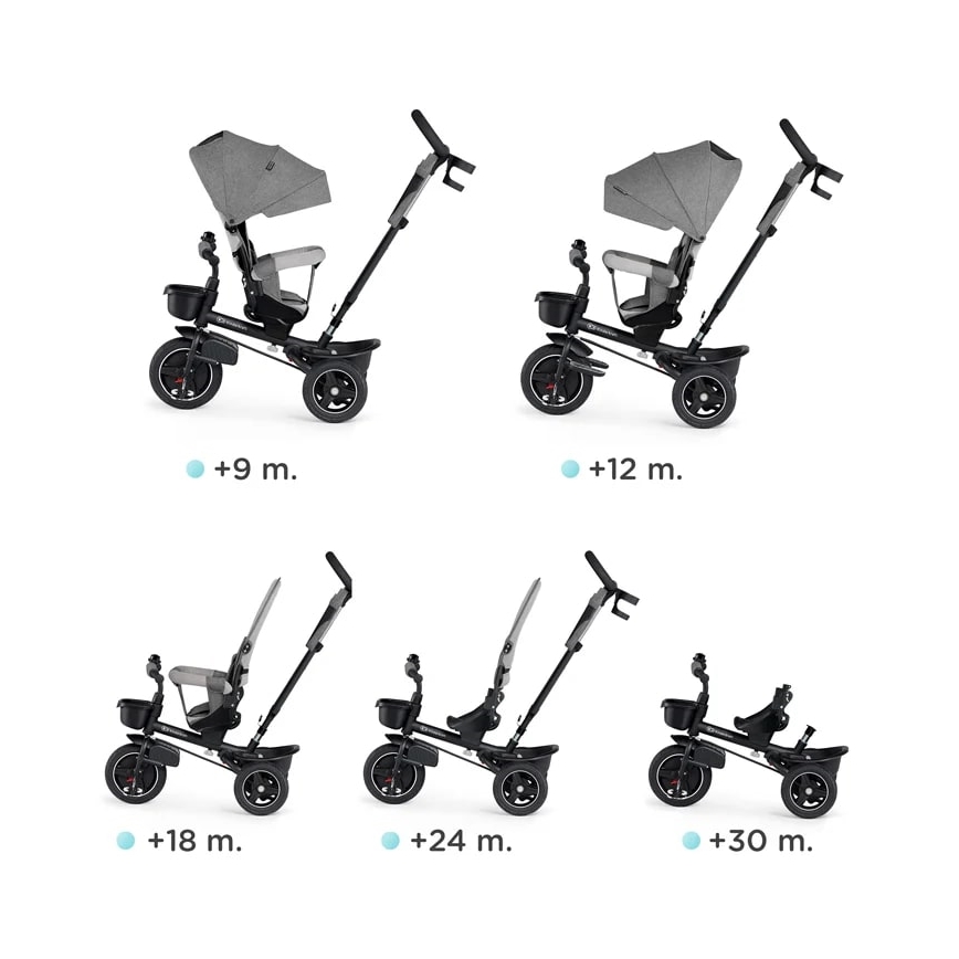 KINDERKRAFT - Otroški tricikel 5v1 SPINSTEP siva