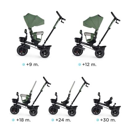 KINDERKRAFT SELECT - Otroški tricikel SPINSTEP Premium zelena