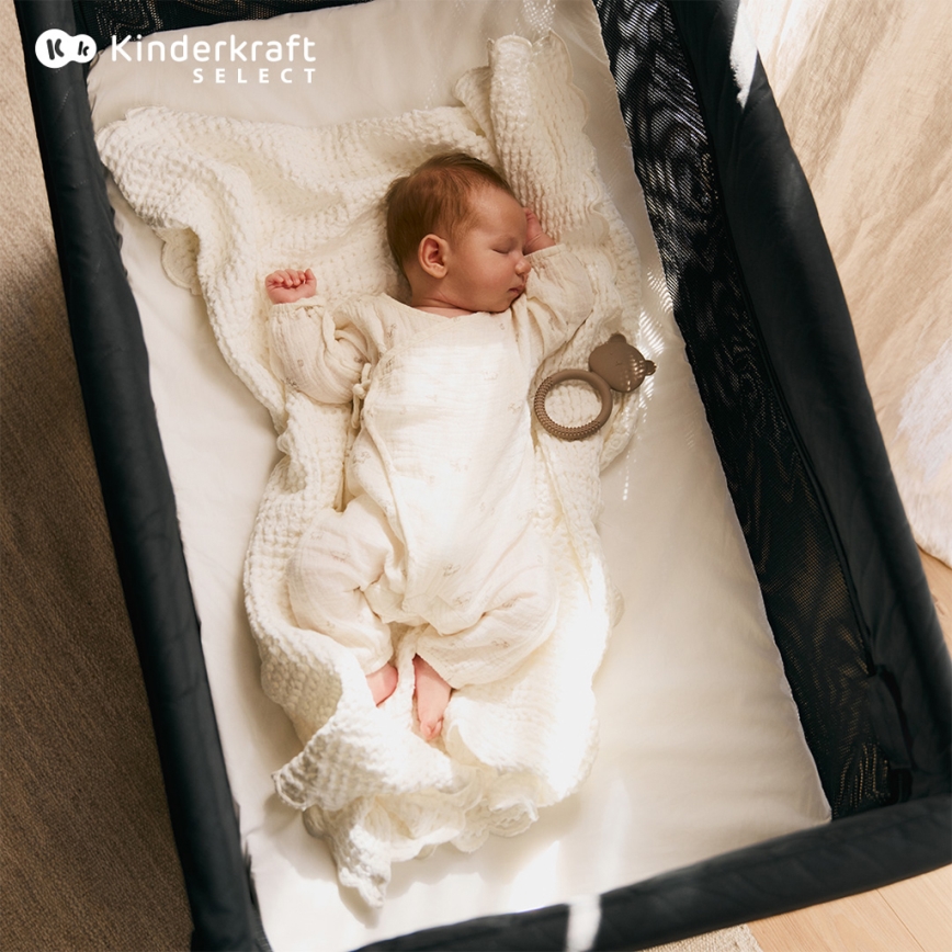 KINDERKRAFT SELECT - Potovalna posteljica MOON DREAM črna