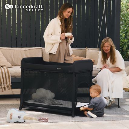 KINDERKRAFT SELECT - Potovalna posteljica MOON DREAM črna